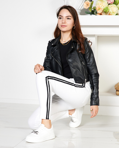 Pantalon blanc pour femme à rayures - Vêtements