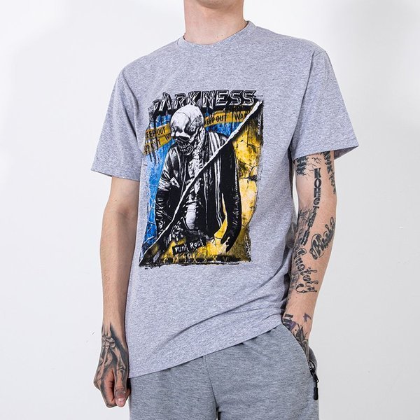 T-shirt homme en coton gris avec imprimé - Vêtements