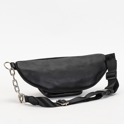 Sac de reins pour femmes noir avec fermeture éclair argentée - Accessoires