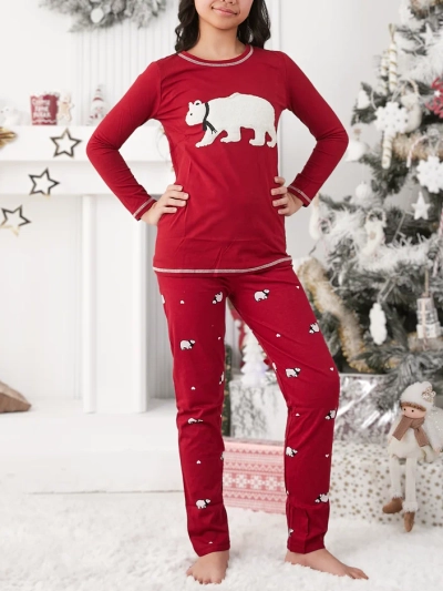 Pyjamas d'enfants en coton de Royalfashion pour Noël avec un ours polaire