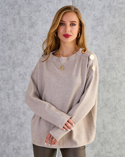 Royalfashion Pull fin pour femme avec décorations sur les épaules