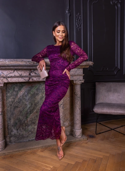 Robe mi-longue en dentelle pour femmes de Royalfashion