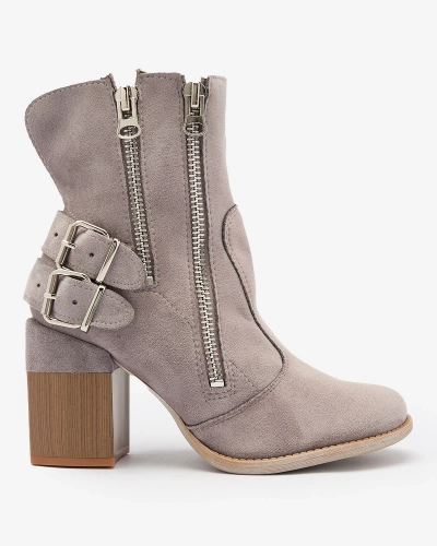 Royalfashion Bottes grises pour femme avec décoration Feirrgo