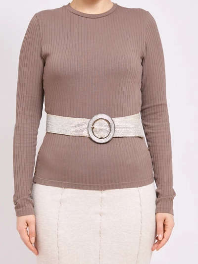 Ceinture large tressée pour femme