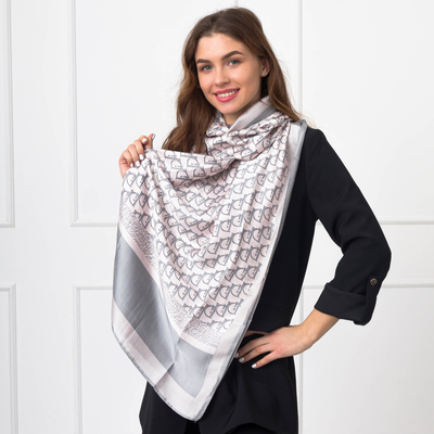 Écharpe femme rose avec imprimé - Accessoires