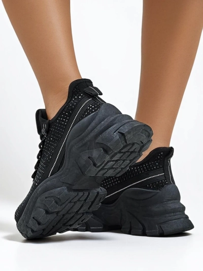 Royalfashion Baskets de Sport pour Femmes avec Strass Blysco