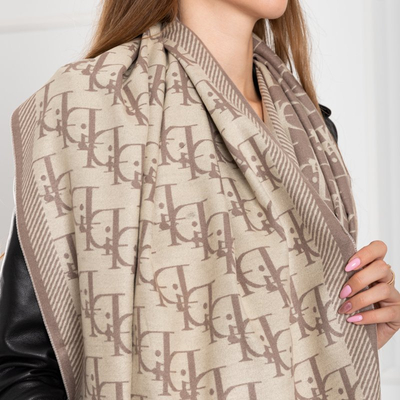 Écharpe pour femme à motifs, marron clair - Accessoires