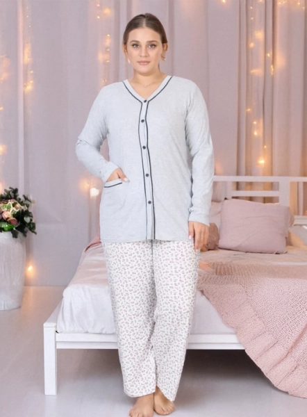 Pyjama 2 pièces en coton pour femmes PLUS SIZE