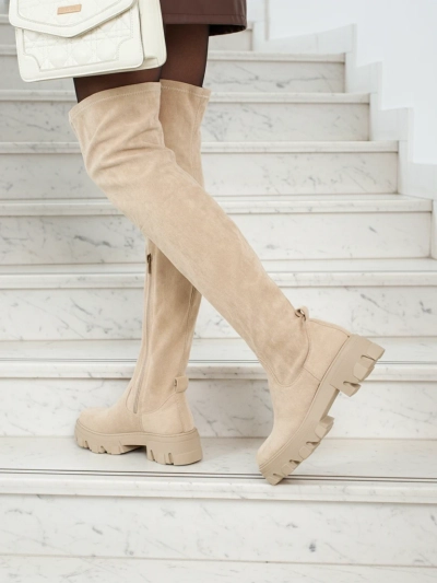 Bottes pour femmes au-dessus du genou en éco-daim Maelin