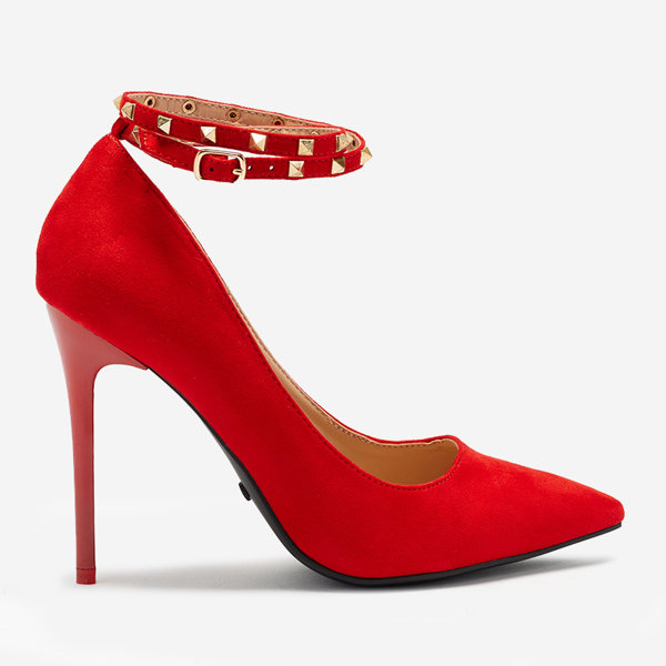 OUTLET Escarpins pour femmes rouges à bride cheville Altansi. Chaussures