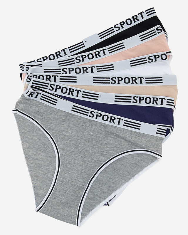 Un ensemble de culottes en coton pour femmes avec un caoutchouc sportif 6 / paquet - Sous-vêtements