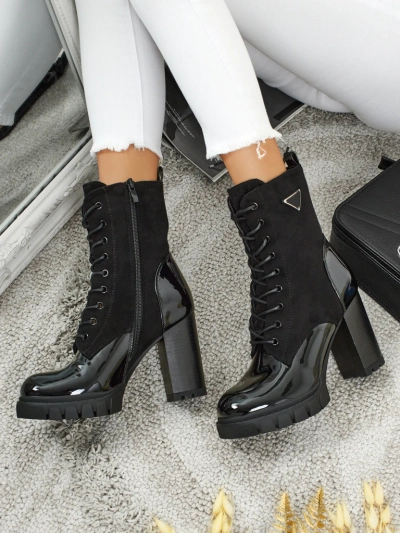Bottines femme en éco-daim à talons épais Event Bramble