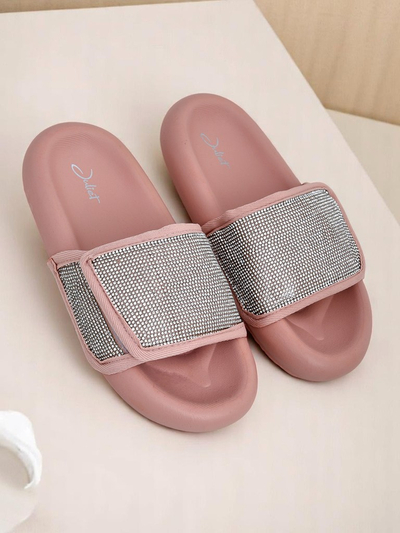 Royalfashion Claquettes plates pour femmes Sparkle Step