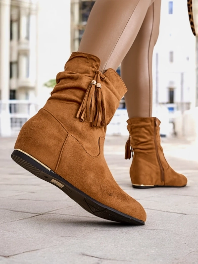Royalfashion Eko - bottines en daim sur un talon compensé couvert adorables