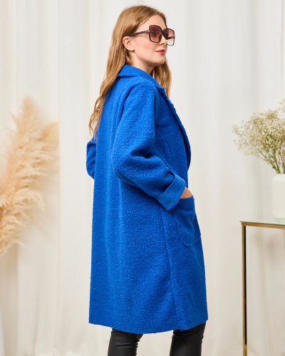 Royalfashion Manteau femme en peau de mouton Cobalt