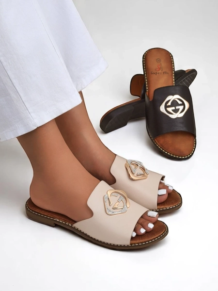 Royalfashion Sandales plates pour femmes Goldie Spark