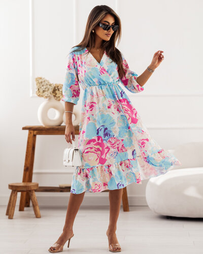 Royalfashion Robe midi pour femme avec motif original