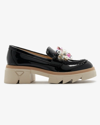Livia Elegante - Mocassins Noirs Luxueux à Talons Plats