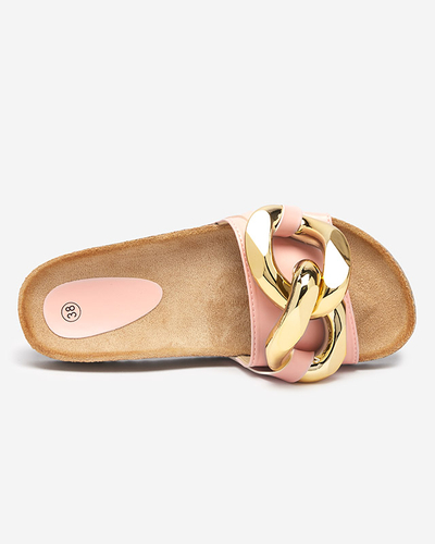 Chaussons roses pour femme avec une décoration Sofig- Footwear