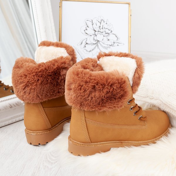 Bottes Tim marron avec garniture en fourrure - Chaussures