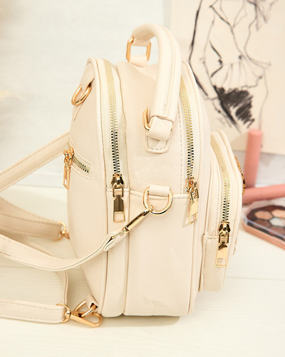 Royalfashion Petit sac à dos en éco-cuir pour femme avec ours en peluche