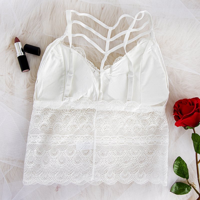 Bralette blanche en dentelle - Sous-vêtements