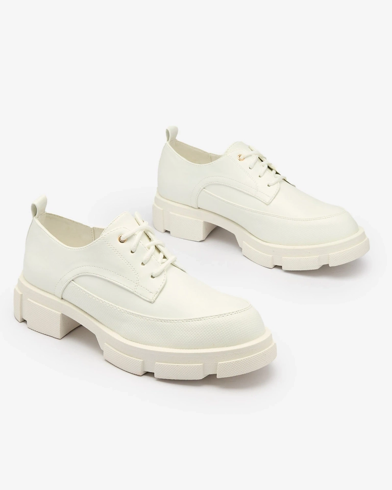 Royalfashion Blanc semelle solide pour femme Tendance Demi-pointes Chunky