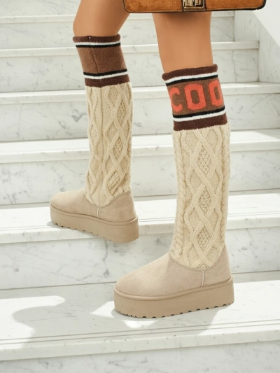 Bottes hautes de type bottes de neige pour femmes avec tige Anane