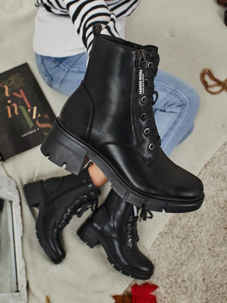 Bottines à lacets pour femmes en cuir écologique Nomelira