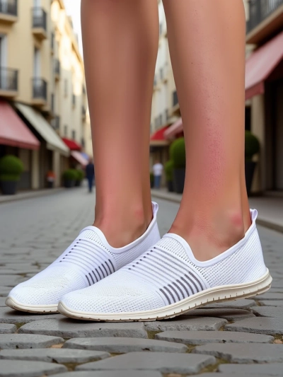 Royalfashion Chaussures de sport à enfiler pour femmes Ollabes