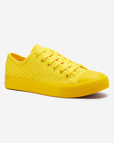 Baskets jaunes pour femmes avec gaufrage Aklina - Chaussures