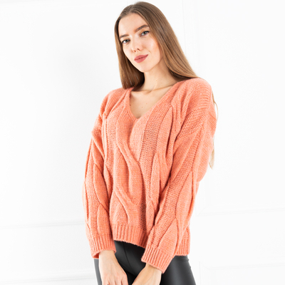 Pull corail pour femme - Vêtements
