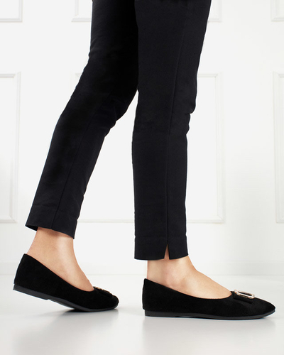 Ballerines noires pour femmes avec ornement sur le bout Cavo - Footwear
