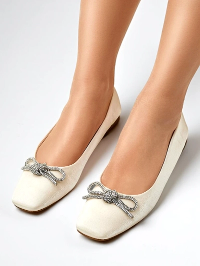 Royalfashion Ballerines pour femmes avec un nœud et brillance Ofenal