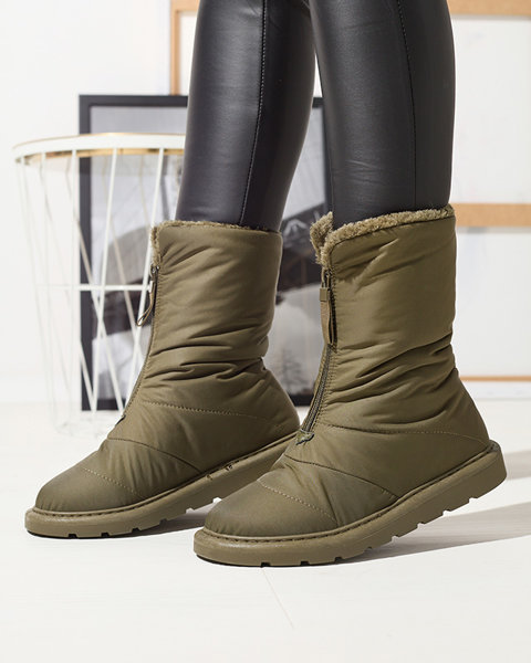 Bottes pour femmes vert foncé a'la bottes de neige Tirigga- Footwear