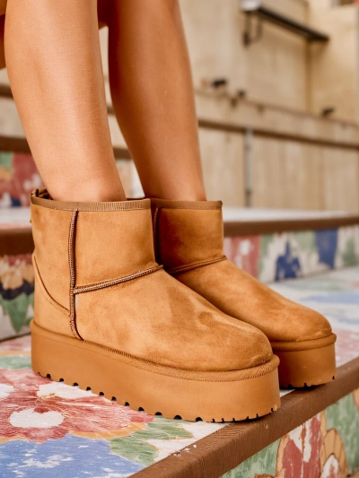 Royalfashion Bottes courtes ressemblant à des bottes de neige pour femmes Eforte