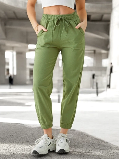 Pantalons Royalfashion pour femmes avec un élastique au bas des jambes