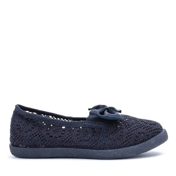 OUTLET Baskets fille bleu marine à nœud en satin Sugar Boomb - Footwear