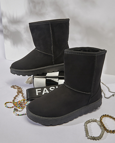 Bottes de neige isolées en daim écologique pour femmes en noir Xetik - Footwear