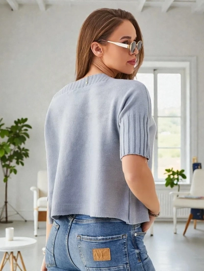 Pull en viscose pour femmes Royalfashion avec manches courtes