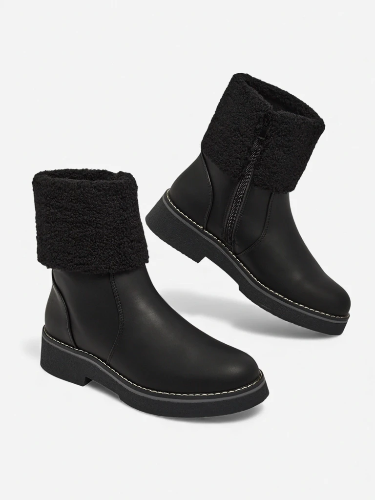 Bottines pour Femmes Luna Noires en Cuir Élégantes pour l'Hiver