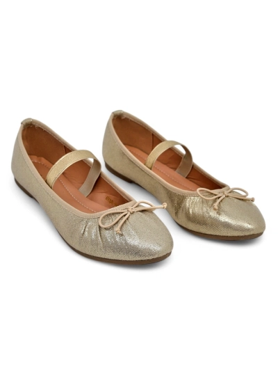 Royalfashion Ballerines brillantes pour femmes avec un nœud et élastique Safte