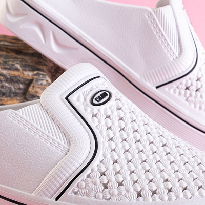 Pantoufles de piscine en caoutchouc blanc Sunsino pour femmes - Chaussures