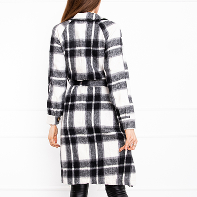 Chemise longue femme noire à carreaux - Vêtements