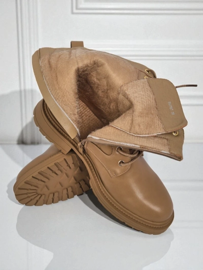 Bottines matelassées pour femmes en cuir écologique Sable Rose