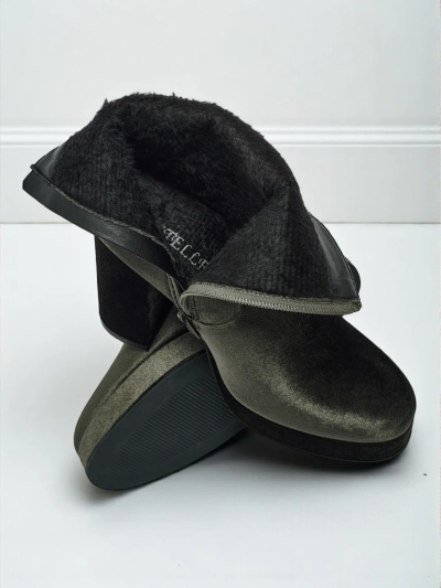 Bottines pour femmes à talons épais imitation velours Miss