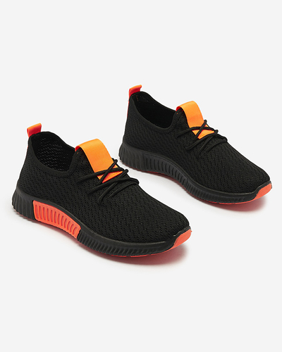 Chaussures de sport noires pour femmes avec inserts orange Keteti - Chaussures