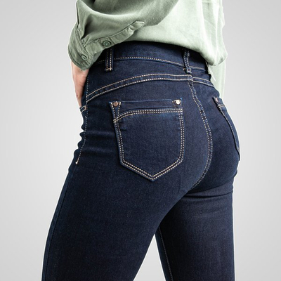 Pantalon taille haute bleu foncé - Pantalon 1