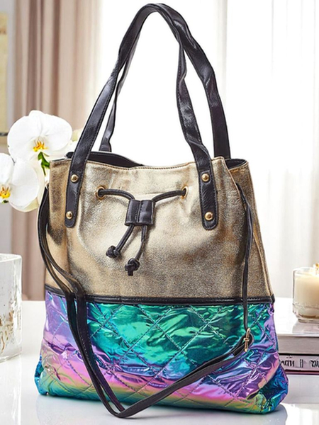 Royalfashion Grand sac à main pour femme Golden Luxe Shopper