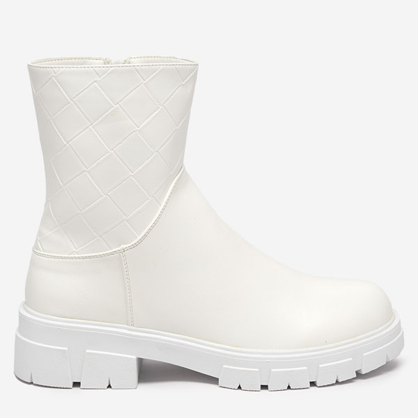 Bottes hautes pour femmes blanches avec matelassage Redis - Footwear